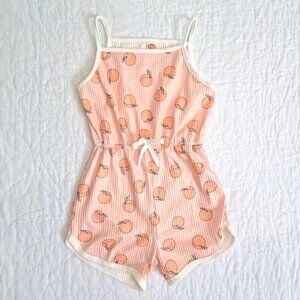 Girl's Peach Print Summer Romper ( 4T/110)